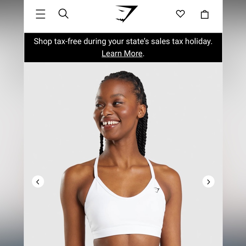 Gymshark V NECK SPORTS BRA White